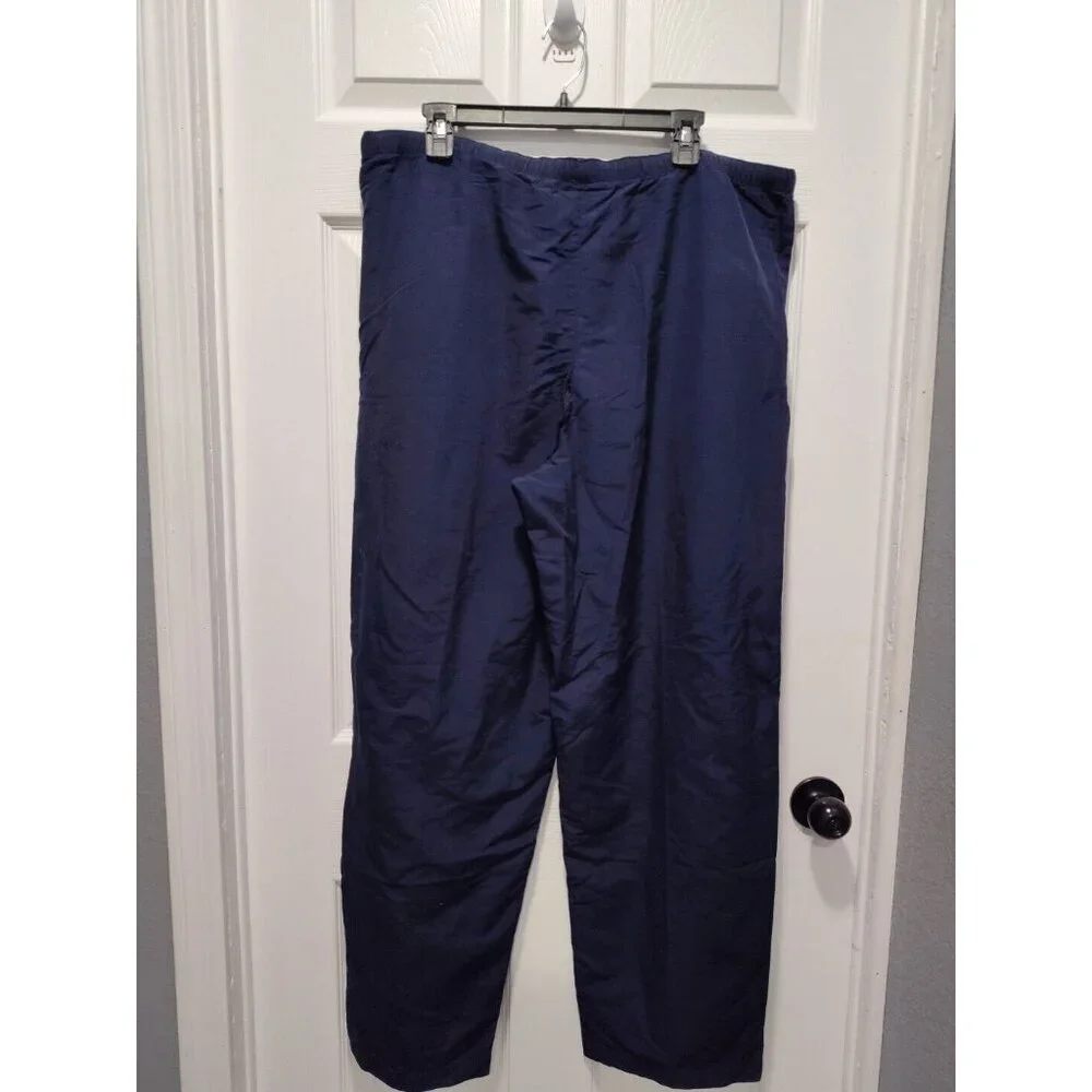 Tommy Hilfiger Track Pants Men's LARGE‎ Blue 100% Nylon Pockets Drawstring